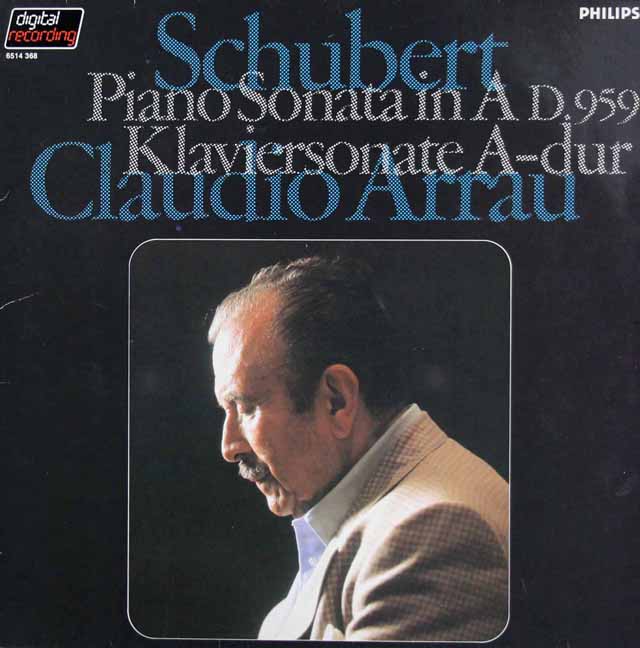 アラウのシューベルト/ピアノソナタ第20番　蘭PHILIPS　3506　LP レコード
