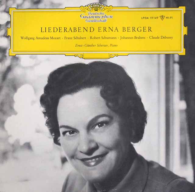 エルナ・ベルガーの歌曲の夕べ　（モーツァルト、シューベルト、シューマン）　独DGG　3507　LP レコード