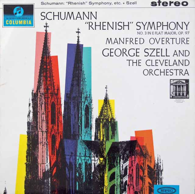 【オリジナル盤】　セルのシューマン/交響曲第3番「ライン」、「マンフレッド」序曲　英Columbia　3507　LP レコード