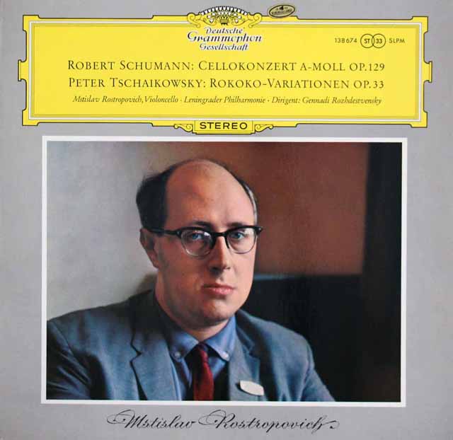 ロストロポーヴィチのシューマン/チェロ協奏曲ほか　独DGG　3508　LP レコード