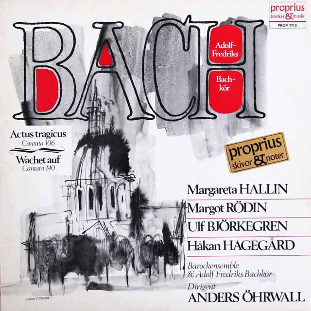 オールヴァルのバッハ/カンタータ第106、140番　スウェーデンpropris　3508　LP レコード