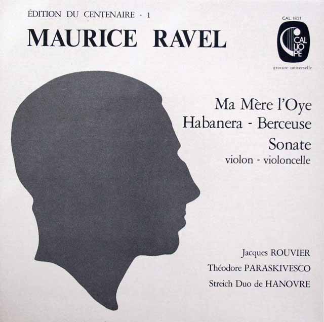 ルヴィエ、パラスキヴェスコのラヴェル/「マ・メール・ロワ」ほか　仏CALLIOPE　3508　LP レコード
