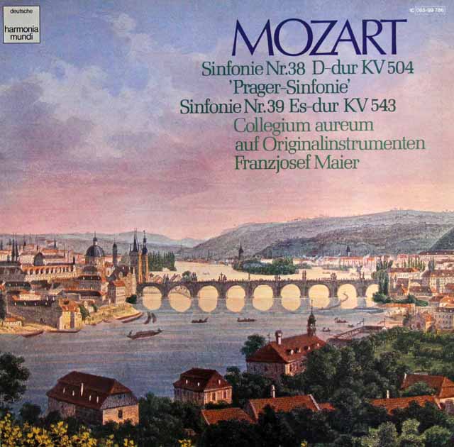 コレギウム・アウレウム合奏団とマイアーのモーツァルト/交響曲第38番「プラハ」、第39番　独HM　3508　LP レコード