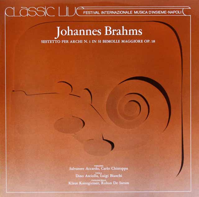 アッカルドらのブラームス/弦楽六重奏曲第1番　伊PDU　3508　LP レコード