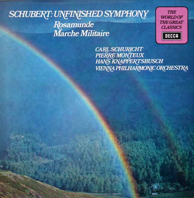シューリヒトのシューベルト/交響曲第8番「未完成」ほか　英DECCA　3509　LP レコード