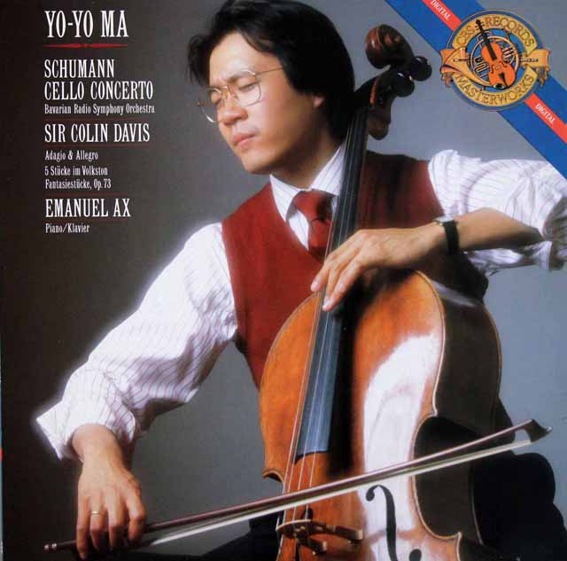 ヨーヨー・マ、デイヴィスのシューマン/チェロ協奏曲ほか　独CBS　3509　LP レコード