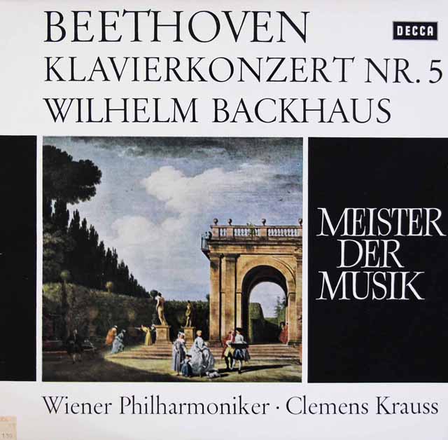 バックハウス、クラウスのベートーヴェン/ピアノ協奏曲第5番「皇帝」　独DECCA　3509　LP レコード