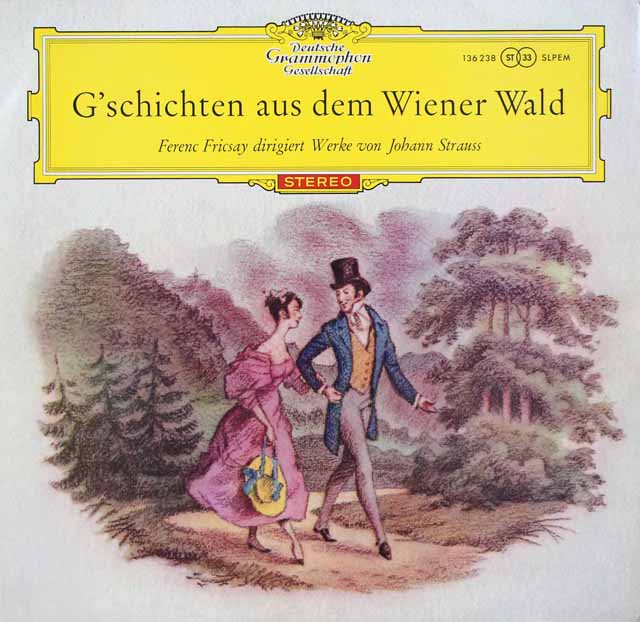 【赤ステレオ、独最初期盤】　フリッチャイのJ.シュトラウス/ワルツ集　独DGG　3510　LP レコード