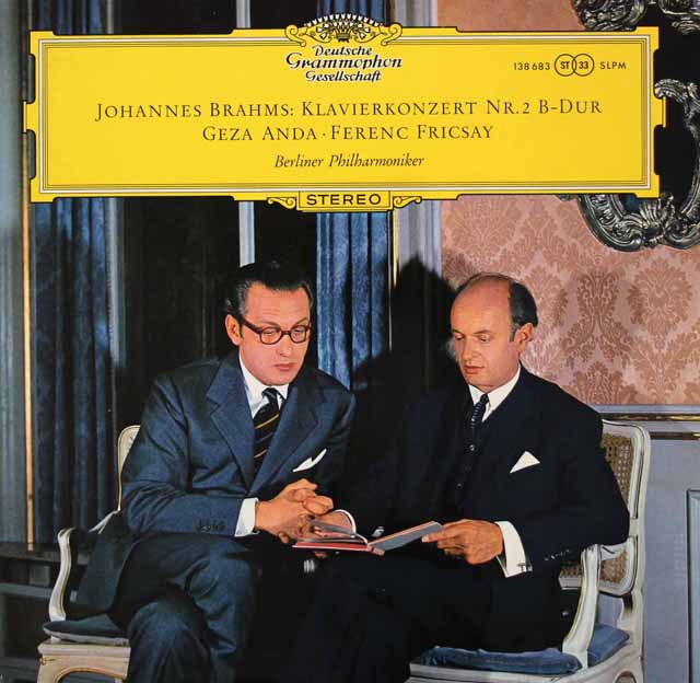 アンダ、フリッチャイのブラームス/ピアノ協奏曲第2番　独DGG　3510　LP レコード