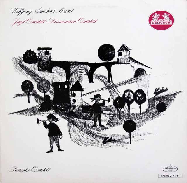 パレナン四重奏団のモーツァルト/弦楽四重奏曲第17番「狩り」、第19番「不協和音」　独HELIODOR　3510　LP レコード