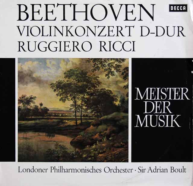 リッチ、ボールトのベートーヴェン/ヴァイオリン協奏曲 ニ長調　独DECCA　3510　LP レコード