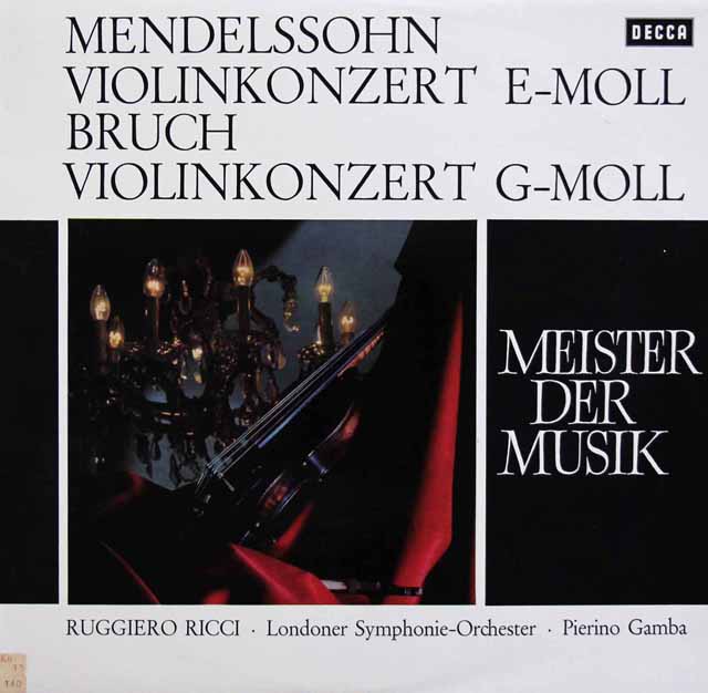リッチ、ガンバのメンデルスゾーン、ブルッフ/ヴァイオリン協奏曲集　独DECCA　3510　LP レコード