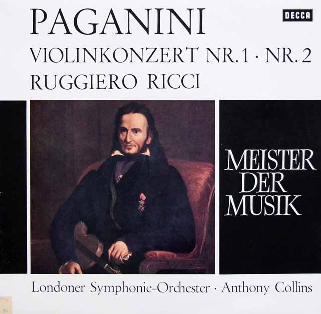 リッチ、コリンズのパガニーニ/ヴァイオリン協奏曲第1、2番　独DECCA　3510　LP レコード