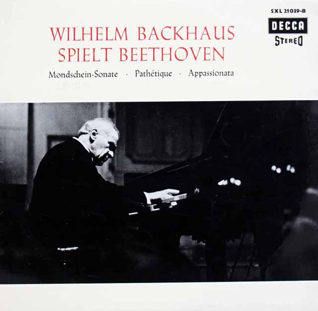 バックハウスのベートーヴェン/ピアノソナタ「月光」「悲愴」「熱情」　独DECCA　3510　LP レコード