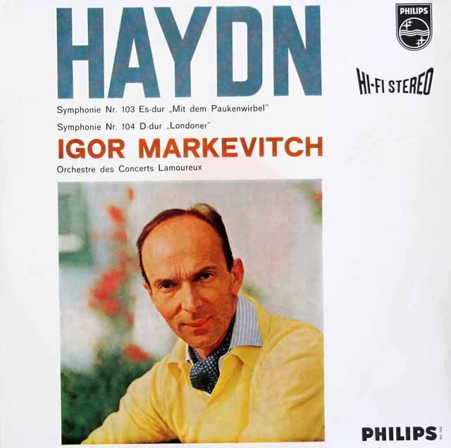 【オリジナル盤】　マルケヴィチのハイドン/交響曲第103番「太鼓連打」、第104番「ロンドン」　蘭PHILIPS　3510　LP レコード