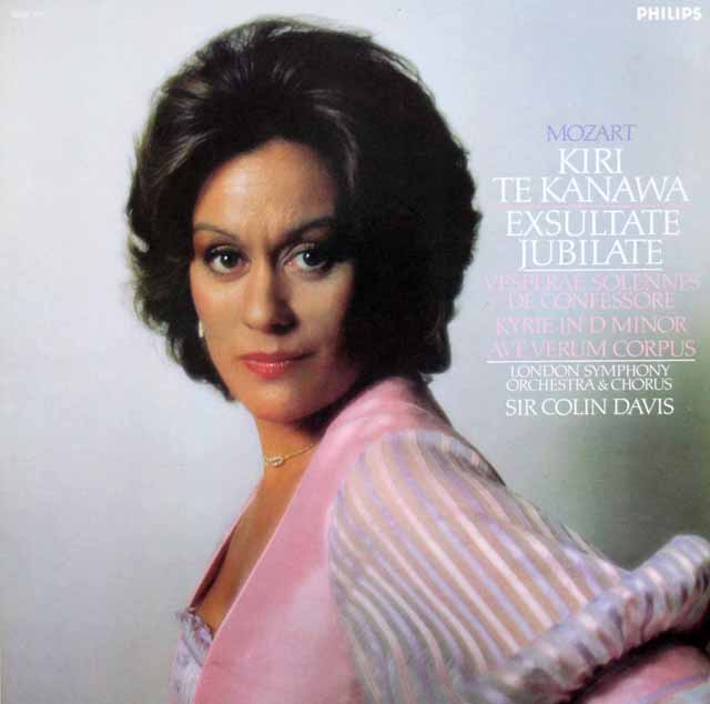 テ・カナワ、デイヴィスのモーツァルト/「エクスルターテ・ユビラーテ」ほか　蘭PHILIPS　3510　LP レコード