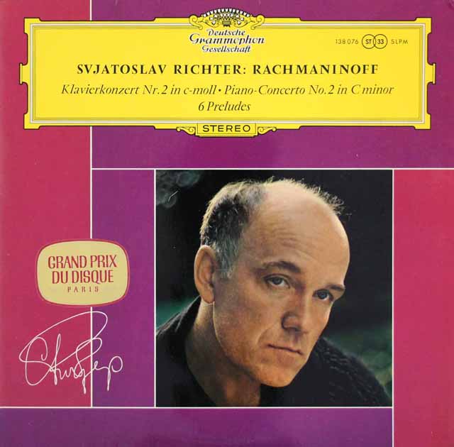 【独最初期盤】　リヒテルのラフマニノフ/ピアノ協奏曲第2番ほか　独DGG　3511　LP レコード
