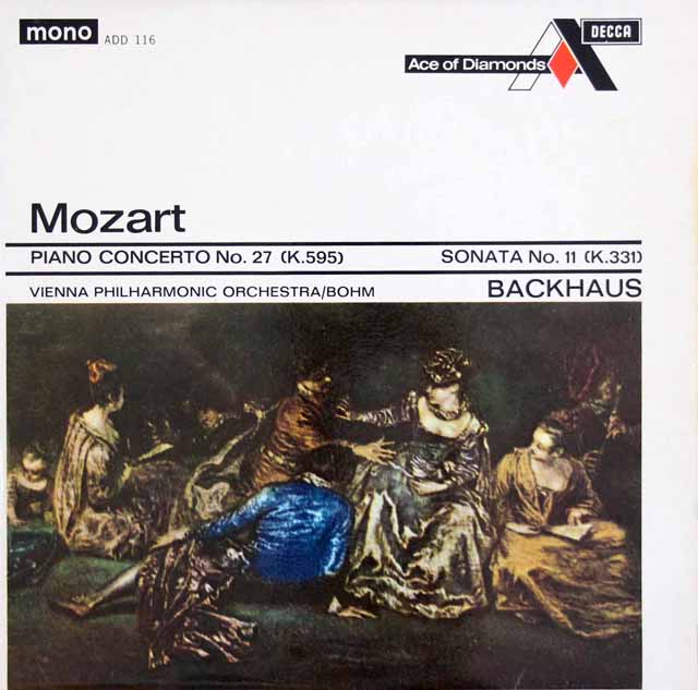 【モノラル】　バックハウス、ベームのモーツァルト/ピアノ協奏曲第27番ほか　英DECCA（Ace of Diamonds）　3511　LP レコード