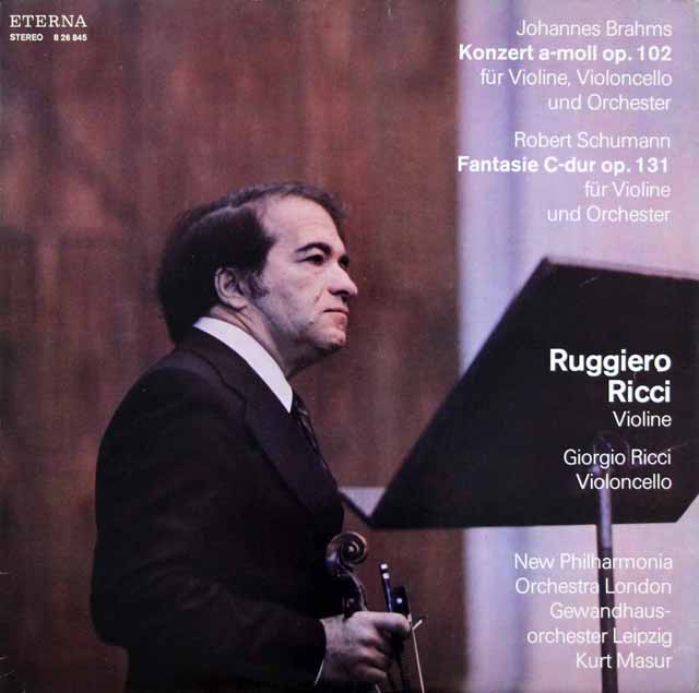 リッチ、マズアらのブラームス/ヴァイオリンとチェロのための二重協奏曲ほか 　独ETERNA　3511　LP レコード