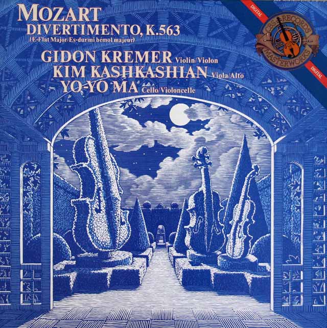 クレーメル、ヨーヨー・マらのモーツァルト/弦楽三重奏のためのディヴェルティメント　蘭CBS　3511　LP レコード