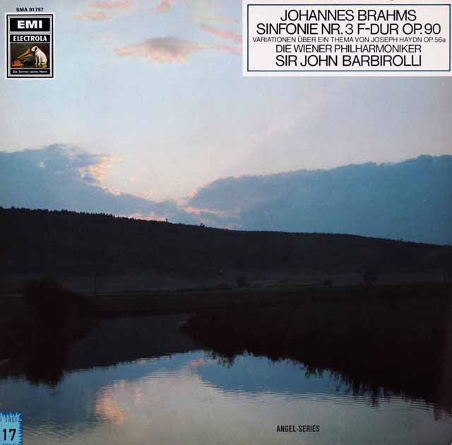 【独最初期盤】　バルビローリのブラームス/交響曲第3番、ハイドン変奏曲　独EMI　3511　LP レコード