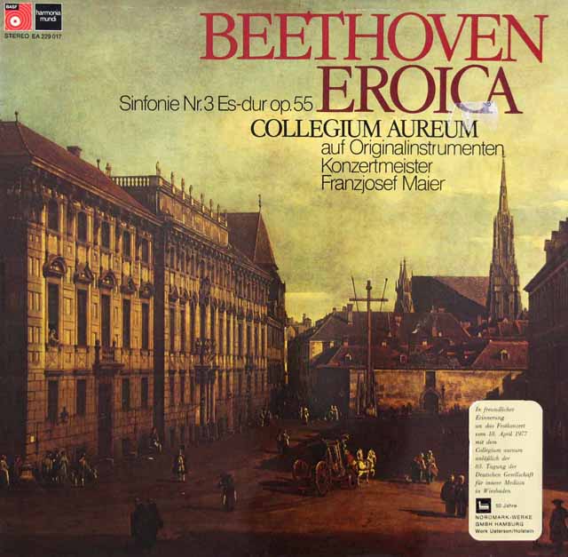 コレギウム・アウレウムのベートーヴェン/交響曲第3番「英雄」　独BASF/HM　3511　LP レコード
