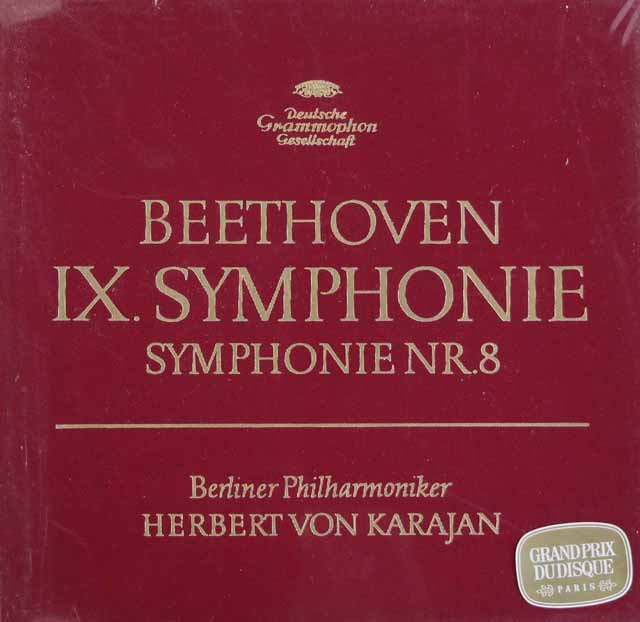 【未開封】　カラヤンのベートーヴェン/交響曲第8、9番「合唱付き」　独DGG　3511　LP レコード