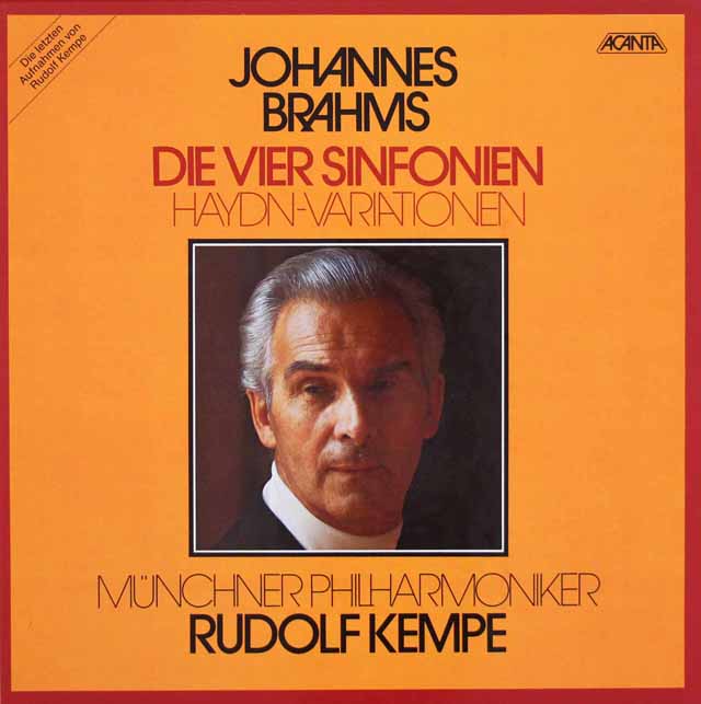 ケンペのブラームス/交響曲全集　独ACANTA　3511　LP レコード