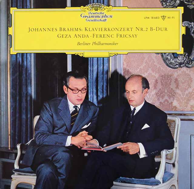【モノラル】アンダ、フリッチャイのブラームス/ピアノ協奏曲第2番　独DGG　3512　LP レコード