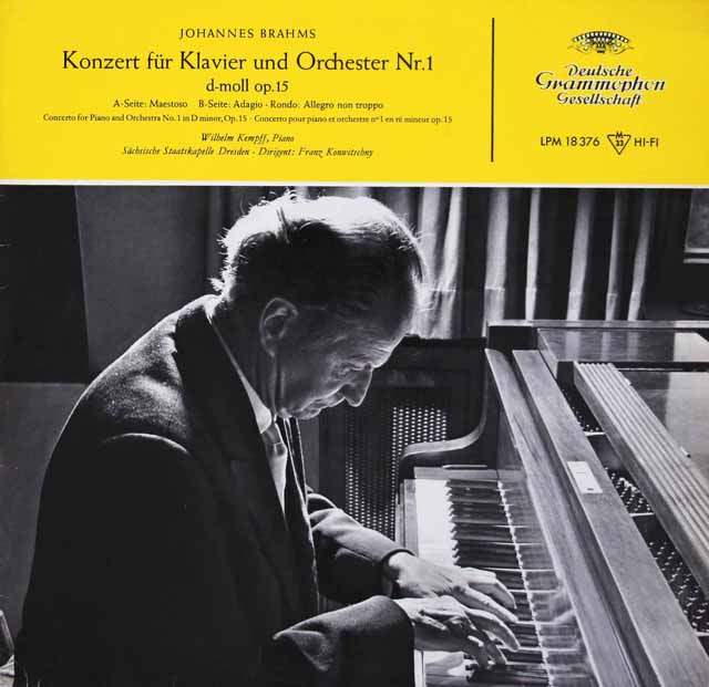 ケンプ、コンヴィチュニーのブラームス/ピアノ協奏曲第1番　独DGG　3512　LP レコード