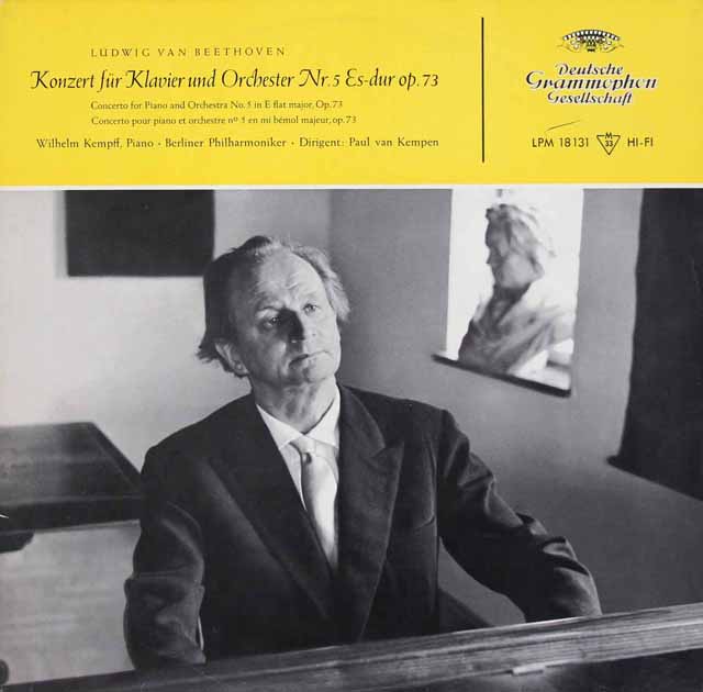 ケンプ、ケンペンのベートーヴェン/ピアノ協奏曲第5番「皇帝」　独DGG　3512　LP レコード