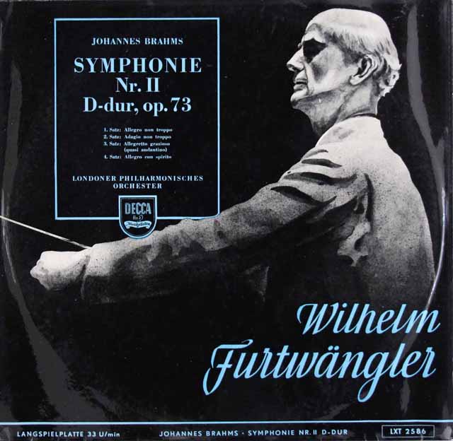 フルトヴェングラーのブラームス/交響曲第2番　独DECCA　3512　LP レコード