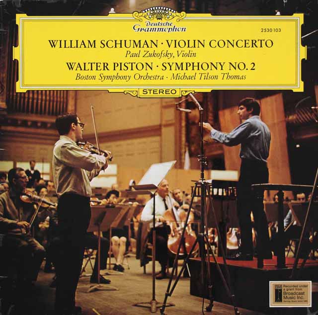 ズーコフスキー、ティルソン・トーマスのウィリアム・シューマン/ヴァイオリン協奏曲ほか　独DGG　3514　LP レコード