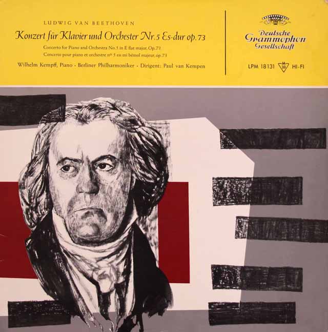 ケンプのベートーヴェン/ピアノ協奏曲第5番「皇帝」　独DGG　3514　LP レコード