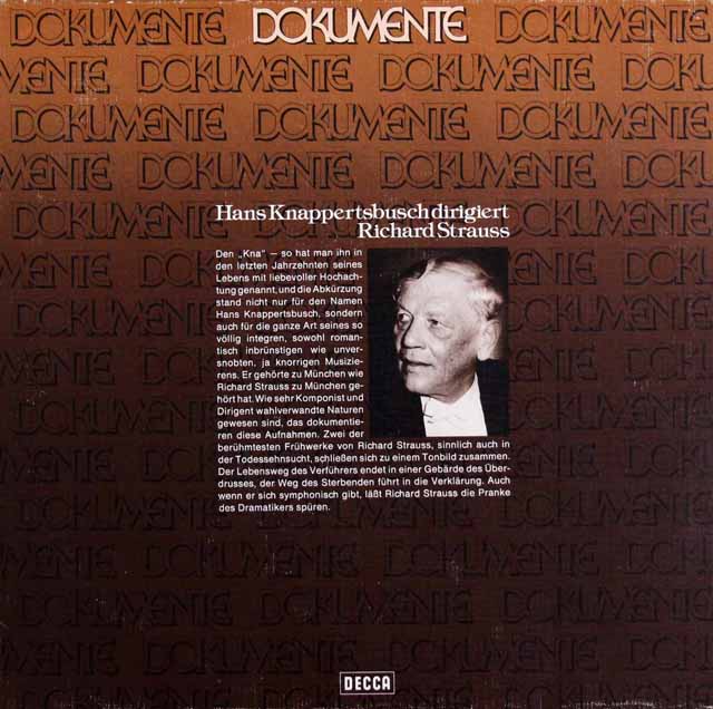クナッパーツブッシュのR.シュトラウス/「ドン・ファン」、「死と浄化」　独DECCA　3514　LP レコード