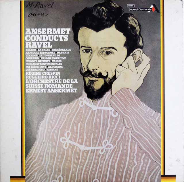 アンセルメのラヴェル/作品集（ボレロ、ダフニスとクロエ第2組曲、ラ・ヴァルス　ほか）　英DECCA（Ace of Diamonds）　3514　LP レコード