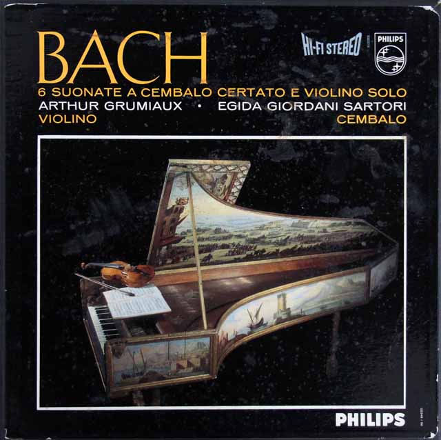 グリュミオー、サルトリのバッハ/ヴァイオリンとチェンバロのためのソナタ集　蘭PHILIPS　3514　LP レコード