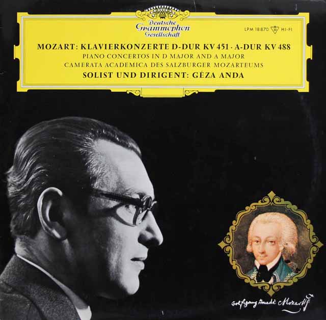 【モノラル】　アンダのモーツァルト/ピアノ協奏曲第16、23番　 独DGG　3515　LP レコード