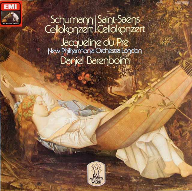 デュ・プレ、バレンボイムのシューマン、サン=サーンス/チェロ協奏曲集　独EMI　3515　LP レコード