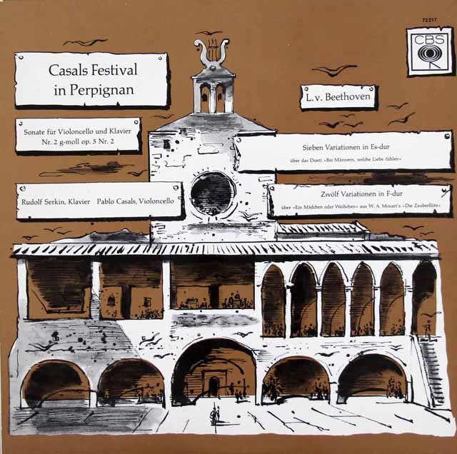 カザルス、ゼルキンのベートーヴェン/チェロソナタ第2番ほか　独CBS　3515　LP レコード