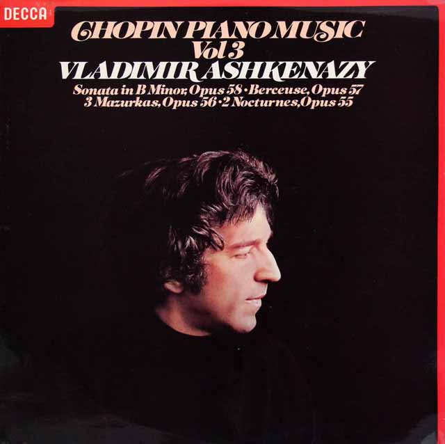 【オリジナル盤】　アシュケナージのショパン/ピアノ作品集（3）　英DECCA　3516　LP レコード