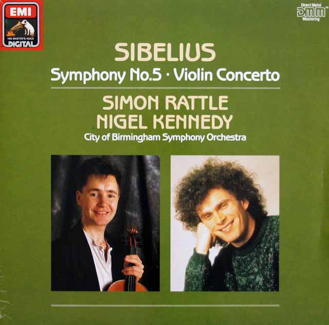 ケネディ、ラトルのシベリウス/ヴァイオリン協奏曲ほか　独EMI　3516　LP レコード