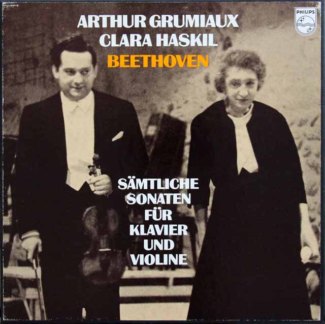 グリュミオー、ハスキルのベートーヴェン/ヴァイオリンソナタ全集　蘭PHILIPS　3516　LP レコード