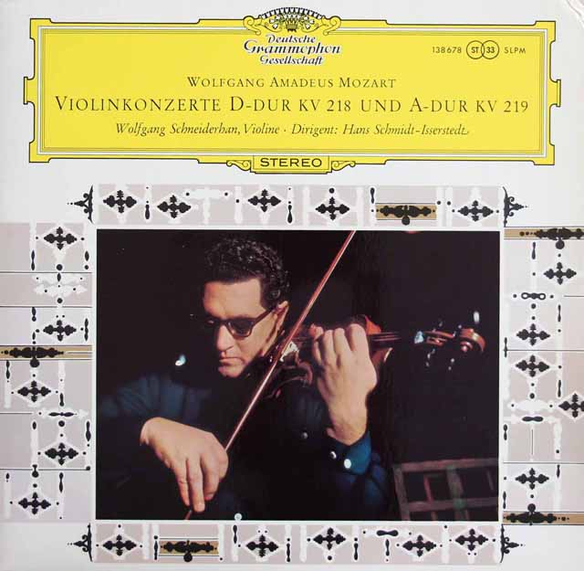 シュナイダーハンのモーツァルト/ヴァイオリン協奏曲第4、5番　独DGG　3517　LP レコード