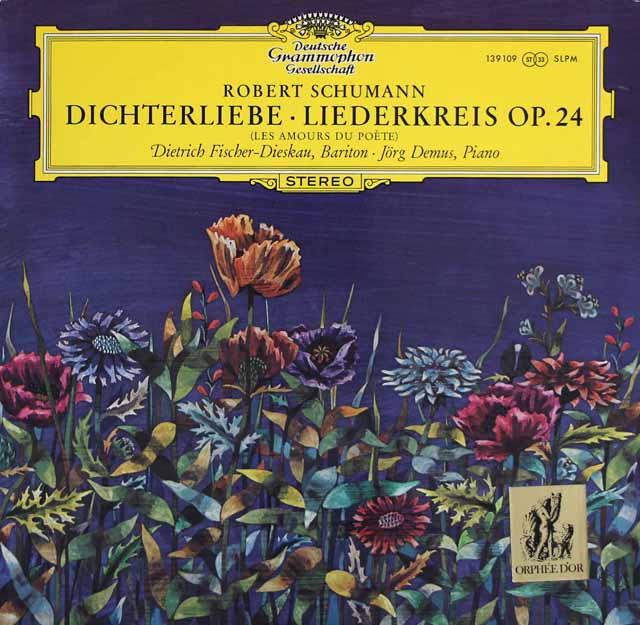 F=ディースカウ、デームスのシューマン/「詩人の恋」、「リーダークライス」　独DGG　3517　LP レコード