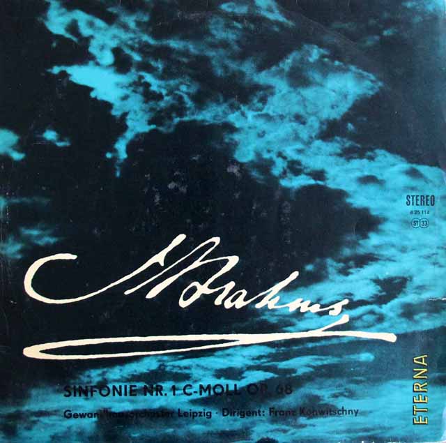 【オリジナル盤】　コンヴィチュニーのブラームス/交響曲第1番　独ETERNA　3517　LP レコード