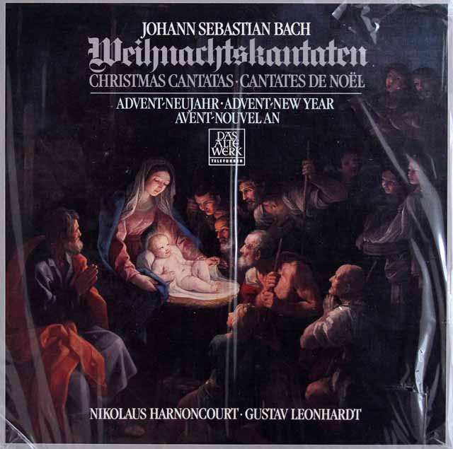 【未開封】　アーノンクール、レオンハルトのバッハ/クリスマス・カンタータ集　独TELDEC　3517　LP レコード