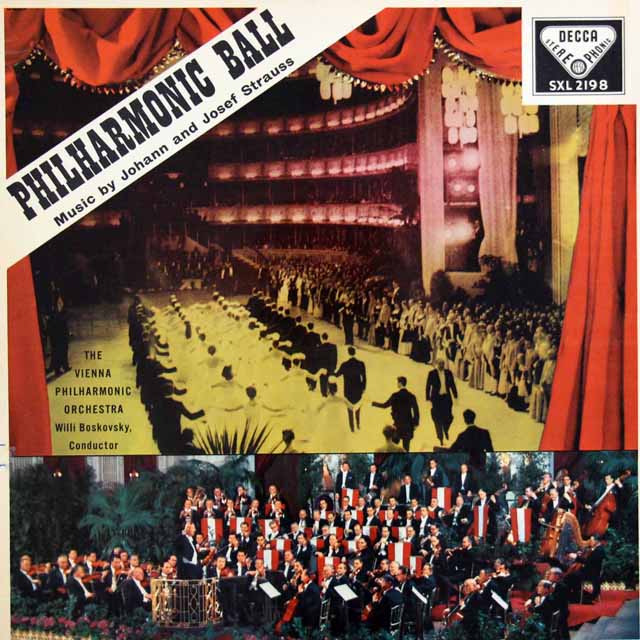 【オリジナル盤】　ボスコフスキーの「フィルハーモニック・バル」（ヨハン、ヨーゼフ・シュトラウス集）　英DECCA　3518　LP レコード