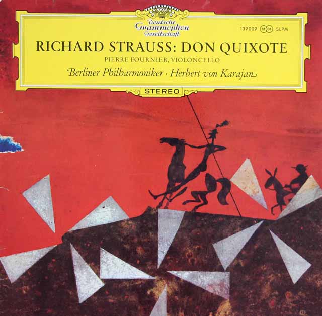 フルニエ、カラヤンのR.シュトラウス/交響詩「ドン・キホーテ」　独DGG　3518　LP レコード