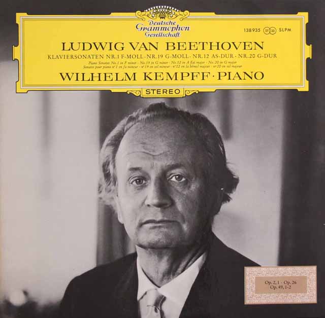 ケンプのベートーヴェン/ピアノソナタ第1、12、19、20番　独DGG　3518　LP レコード